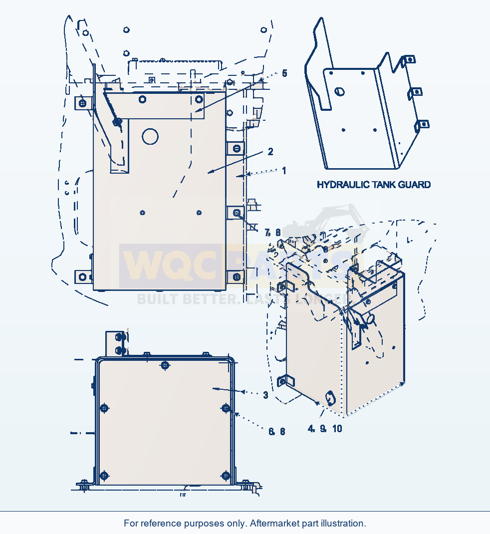 Komatsu WA320-5L Hydraulic Tank Guard For Waste Handler parts diagram