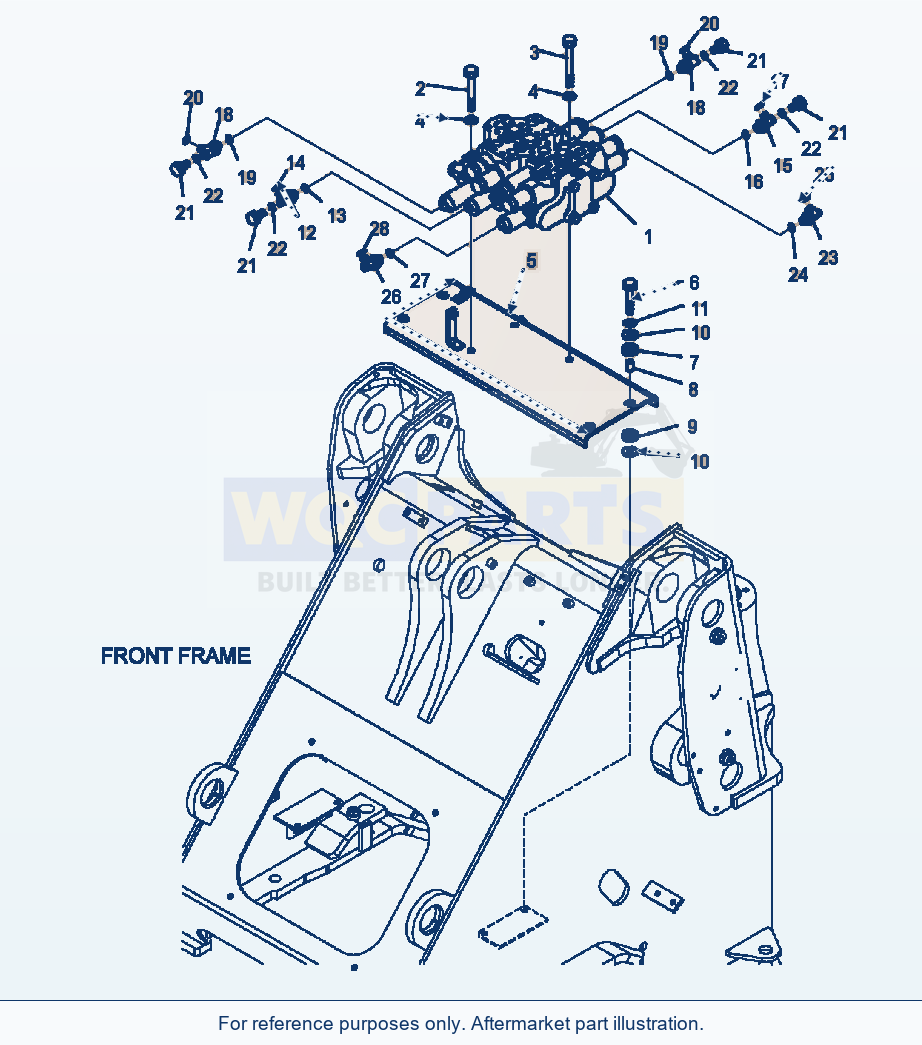 Komatsu WA320-5L Main Valve 3-Spool parts diagram