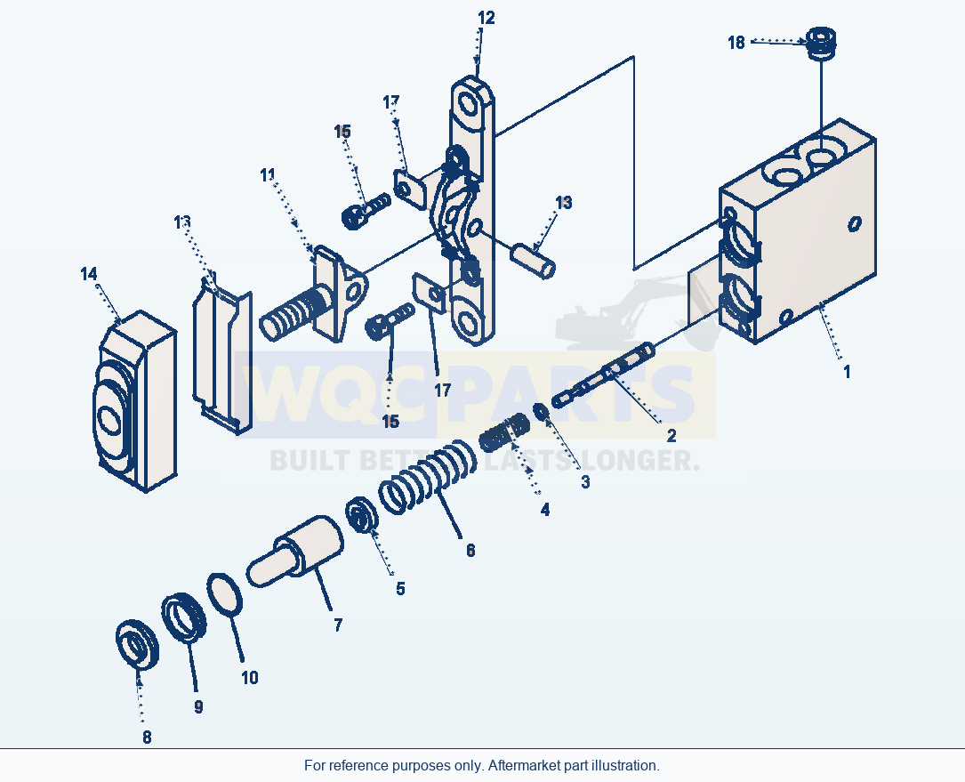 Komatsu WA320-5L Pilot Valve For Attachment parts diagram