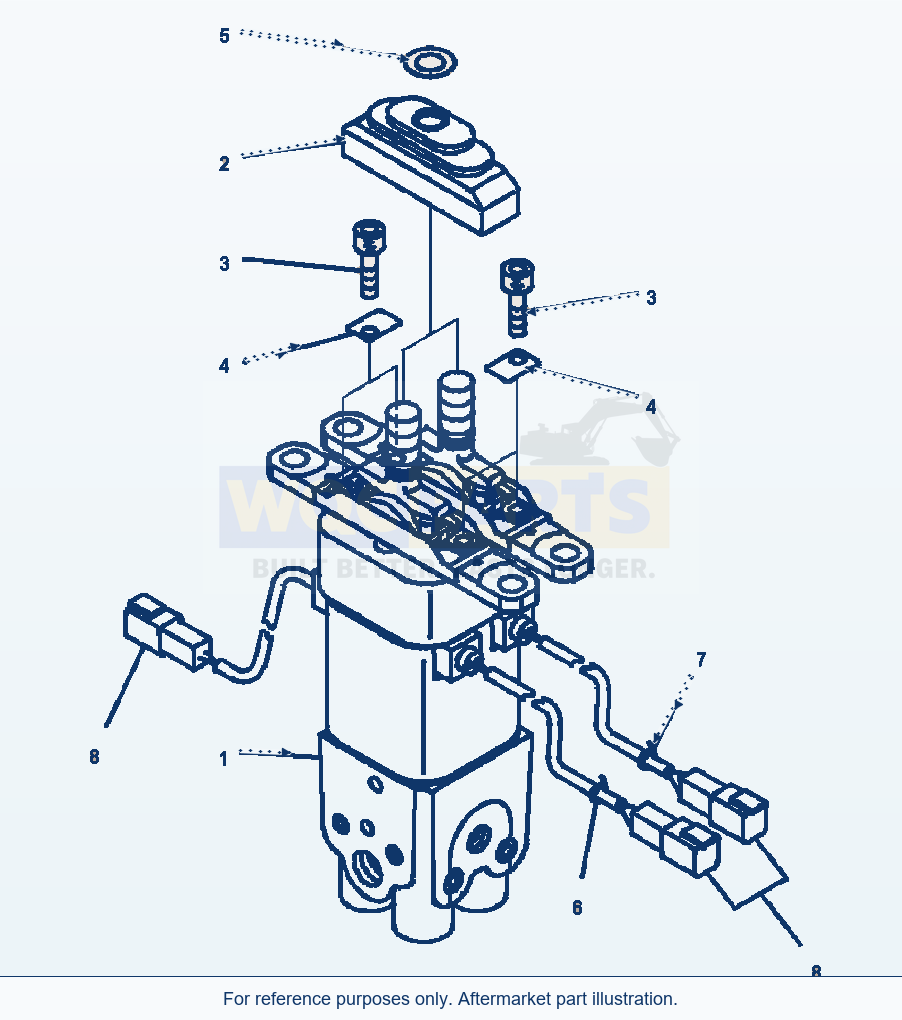 Komatsu WA320-5L Pilot Valve parts diagram