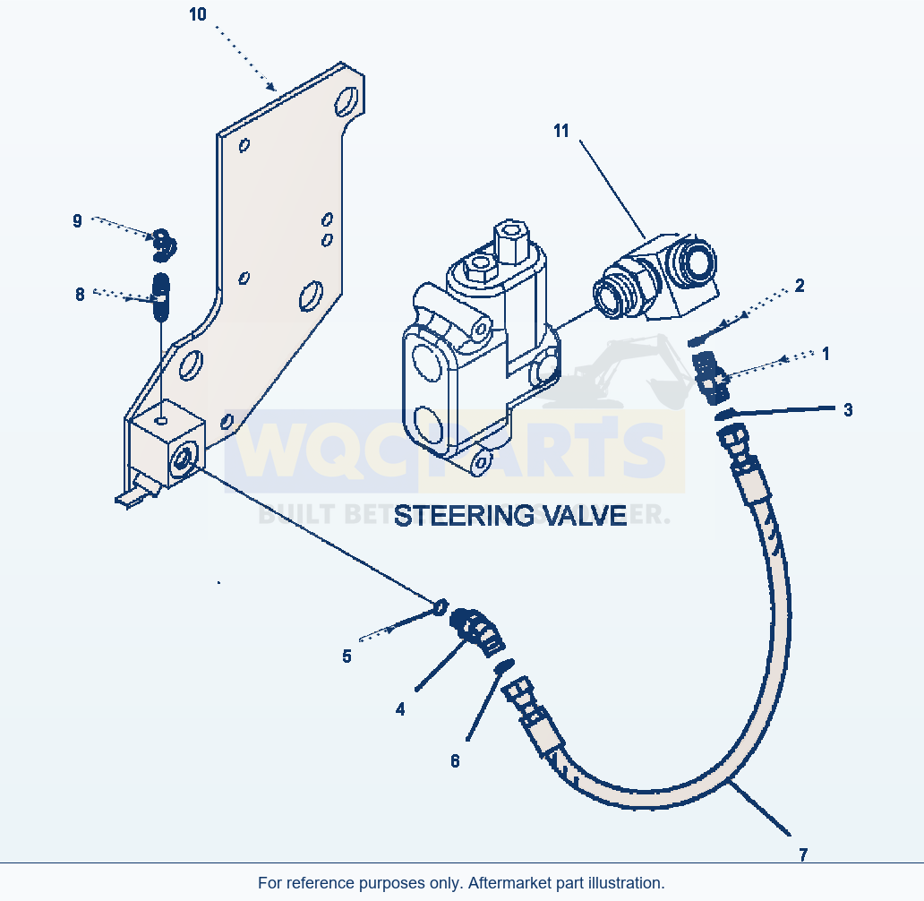Komatsu WA320-5L Steering Sensor Line For Auxiliary Steering parts diagram