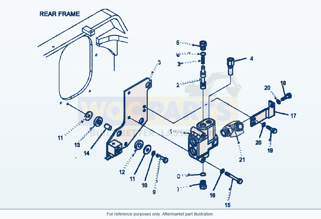 Komatsu WA320-5L Steering Valve Mounting parts diagram