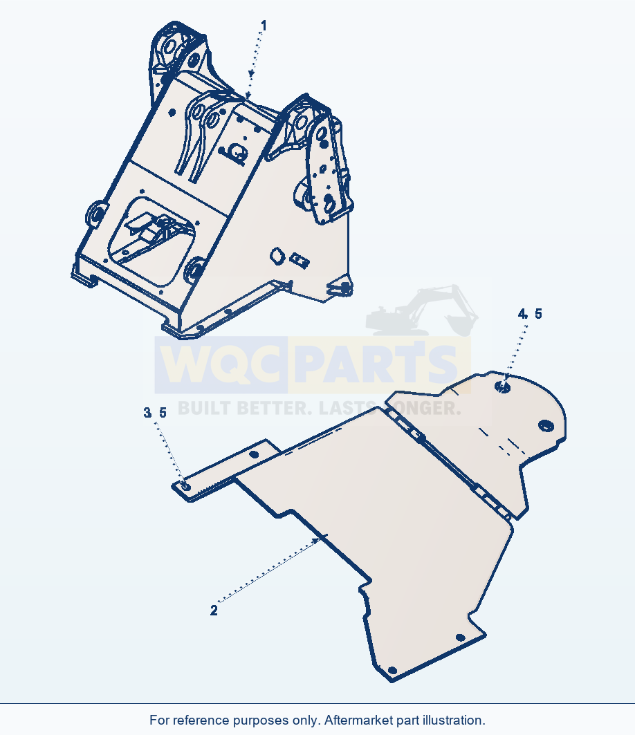 Komatsu WA320-5L Front Frame Underguard For Waste Handler parts diagram