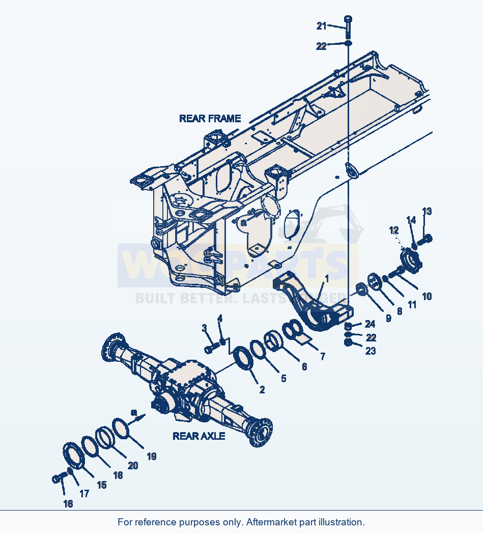 Komatsu WA320-5L Rear Axle Support parts diagram