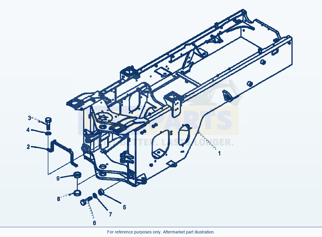 Komatsu WA320-5L Rear Frame For Auxiliary Steering parts diagram