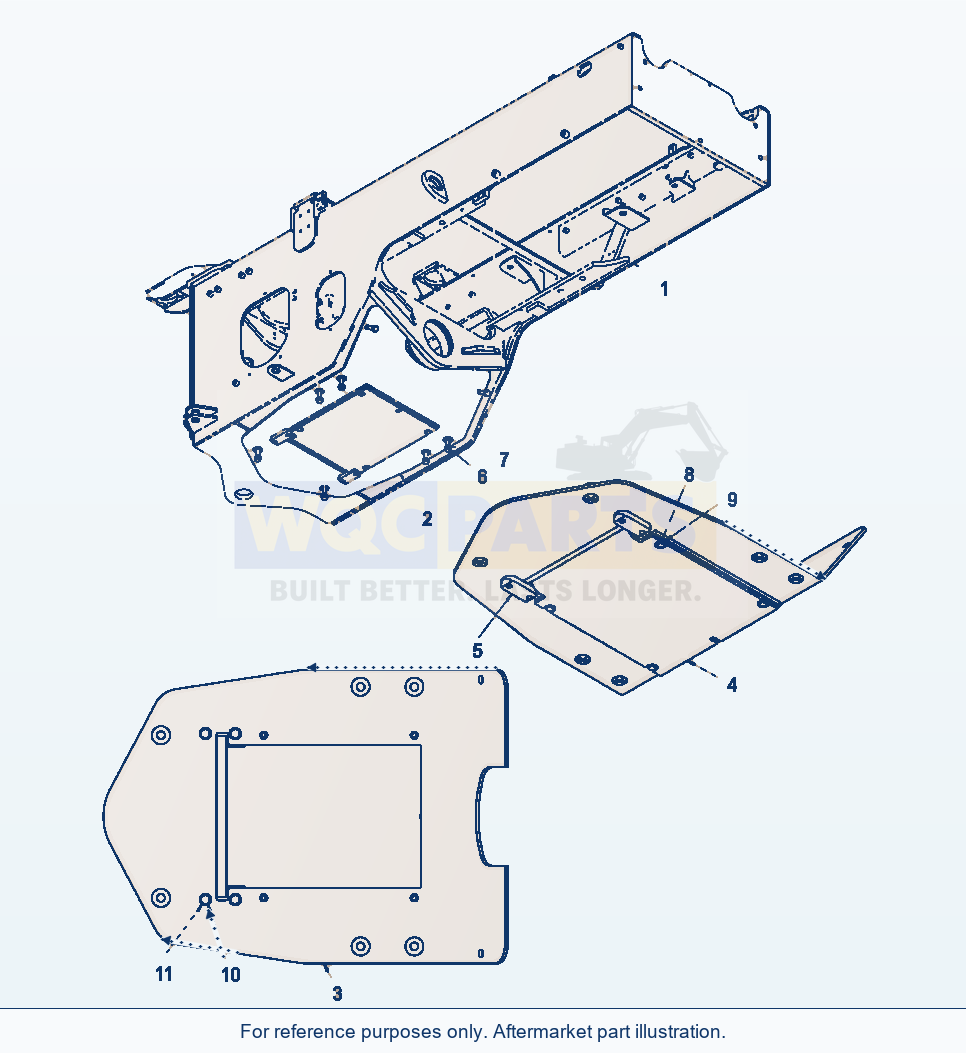 Komatsu WA320-5L Rear Frame Underguard For Waste Handler parts diagram