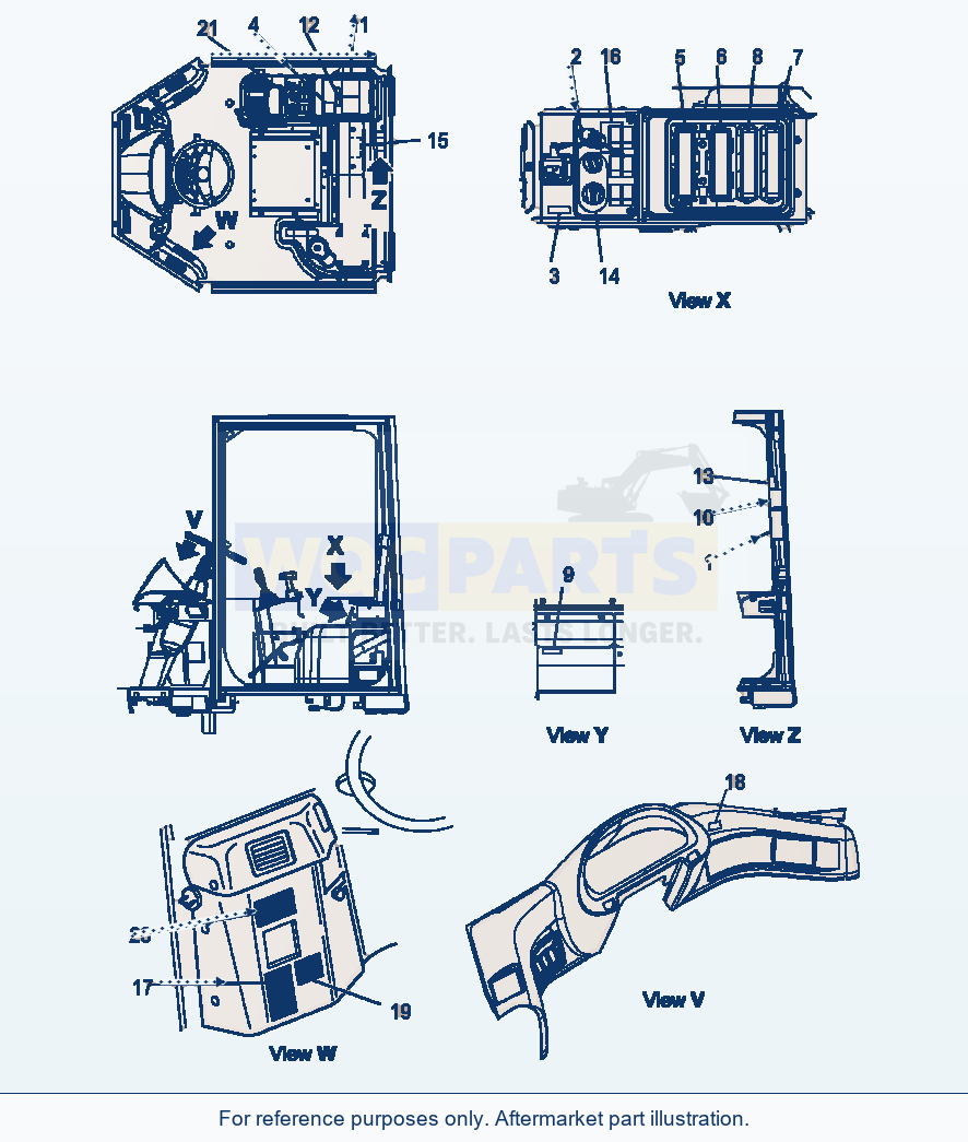Komatsu WA320-5L Floor Decal French parts diagram
