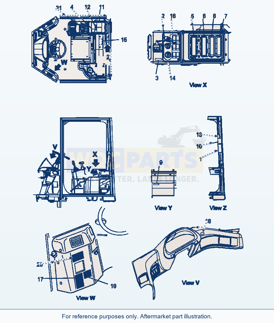 Komatsu WA320-5L Floor Decal parts diagram