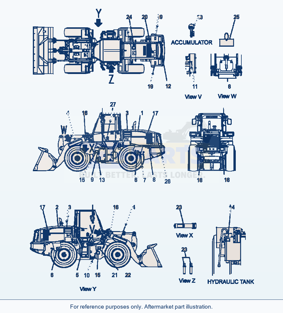 Komatsu WA320-5L Marks And Plates French parts diagram