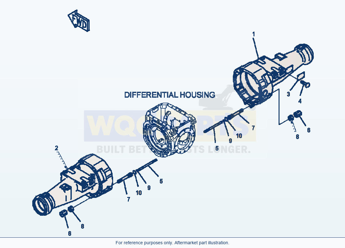 Komatsu WA320-5L Front Axle Axle Housing parts diagram