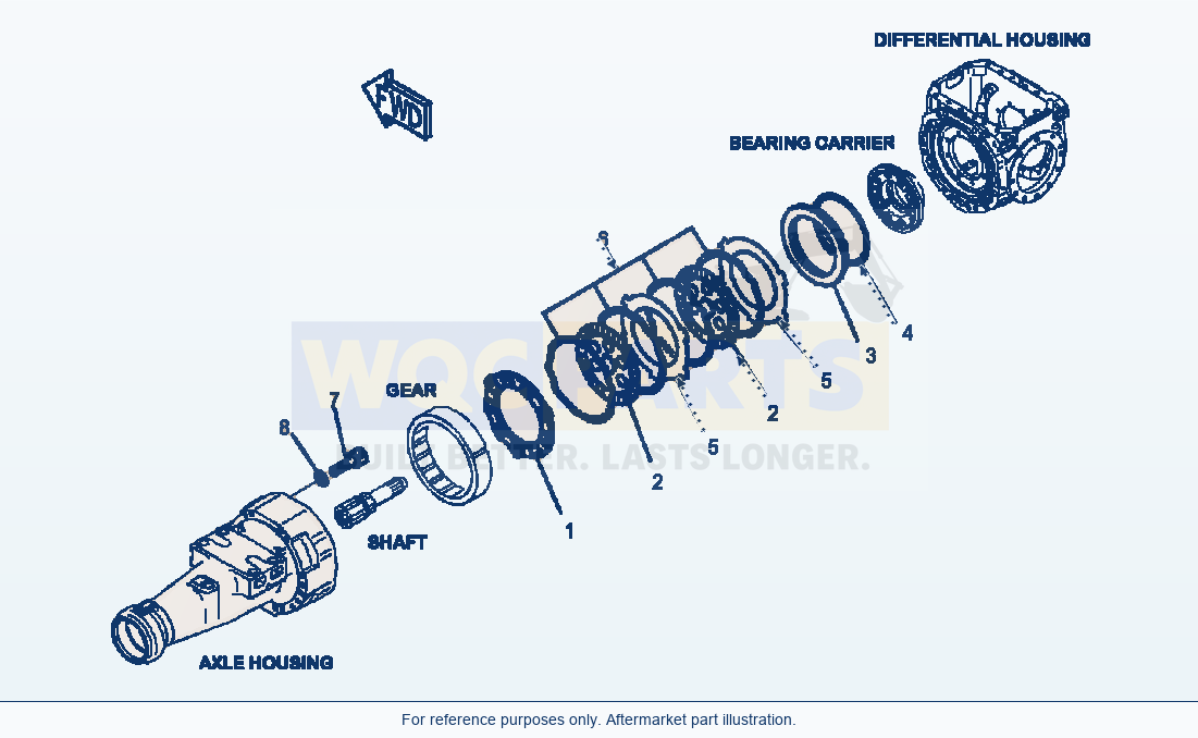 Komatsu WA320-5L Front Axle Brake parts diagram