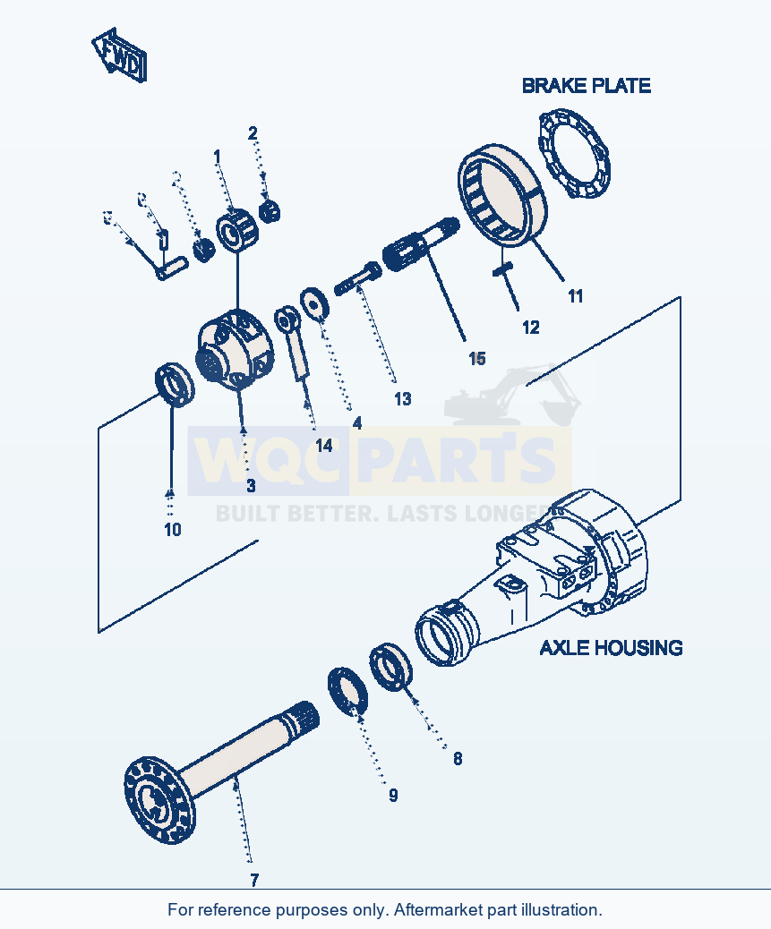 Komatsu WA320-5L Front Axle Final Drive parts diagram