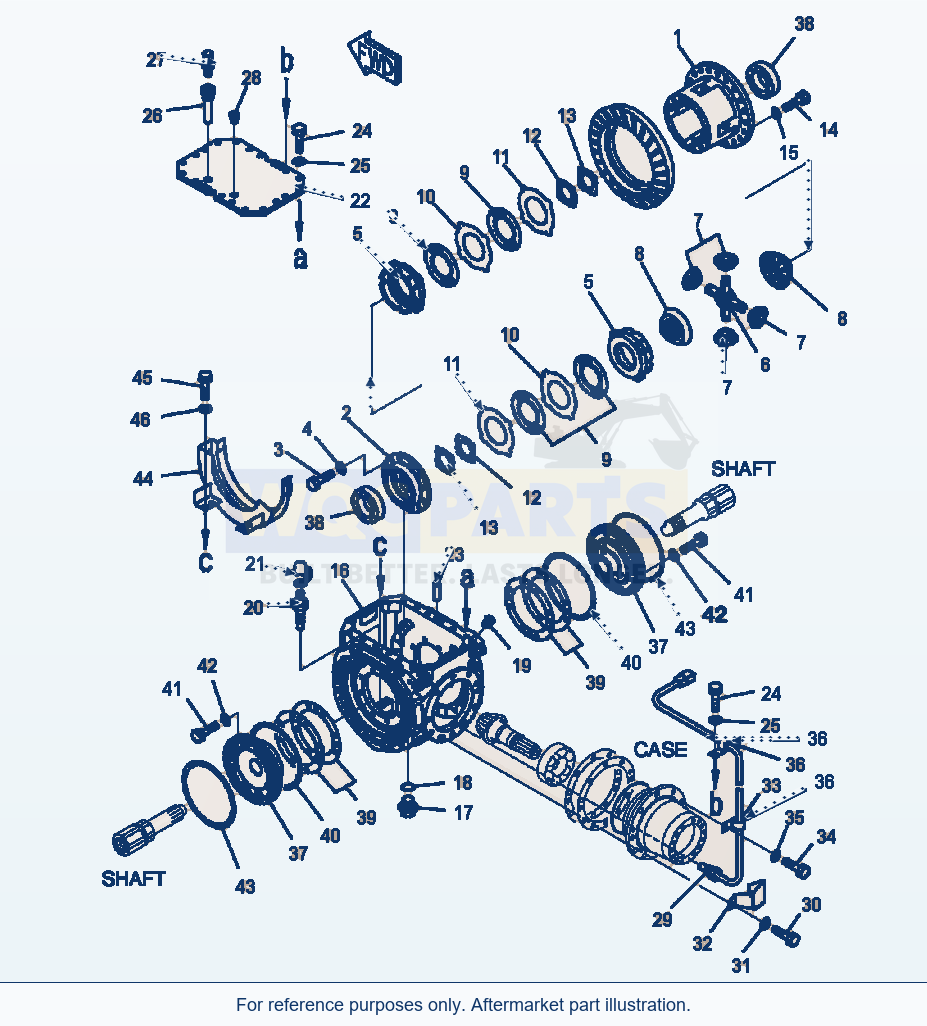 Komatsu WA320-5L Front Axle Limited Slip Differential parts diagram