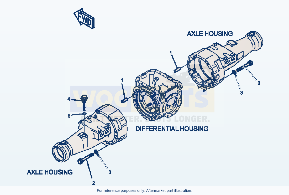 Komatsu WA320-5L Front Axle Mounting And Plug parts diagram