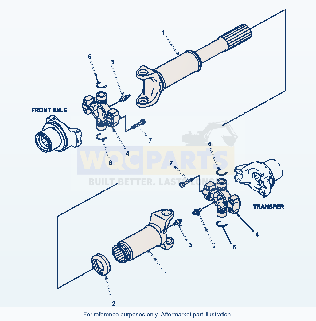 Komatsu WA320-5L Front Driveshaft parts diagram