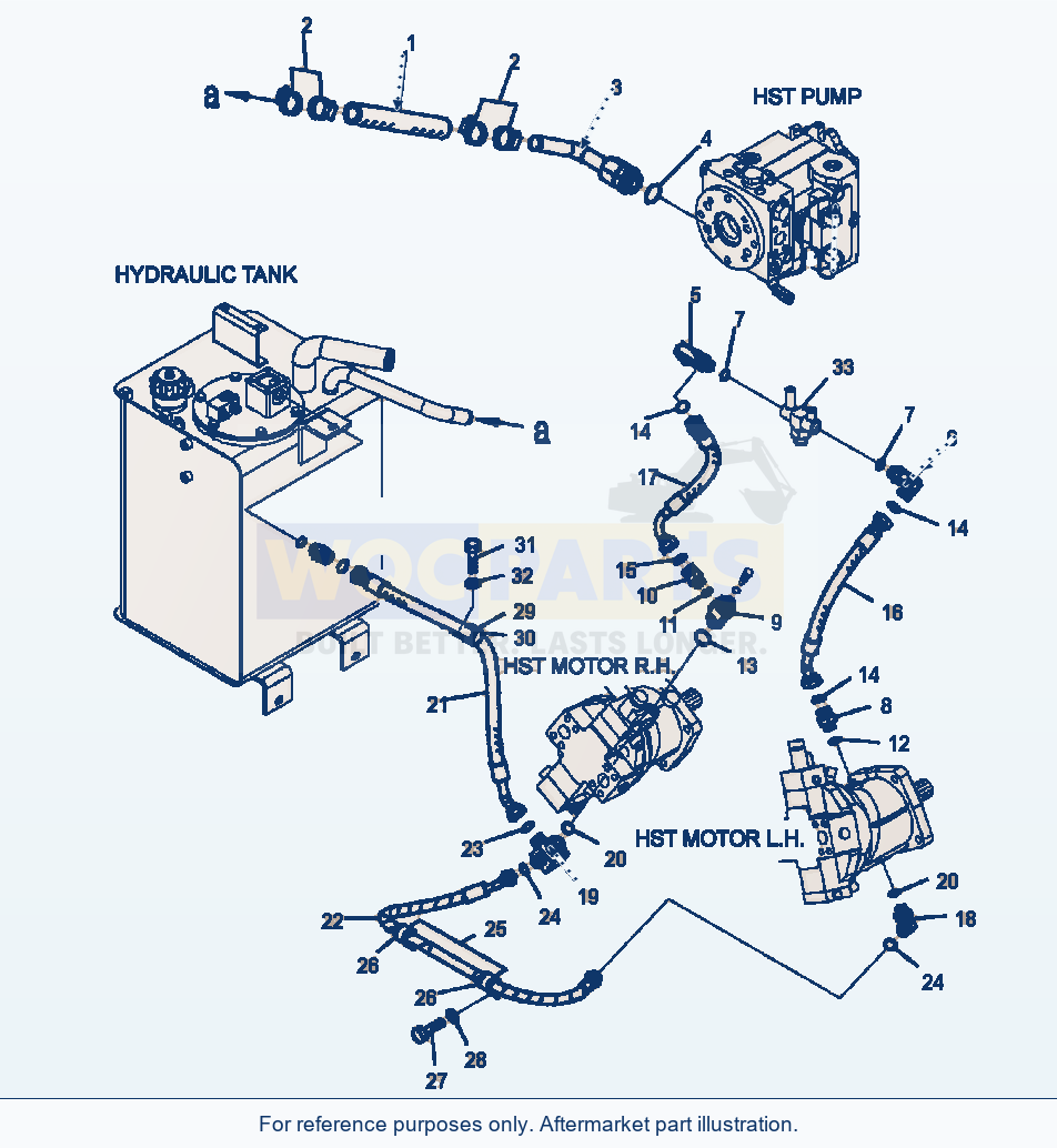 Komatsu WA320-5L Hst Oil Line Charge Line parts diagram