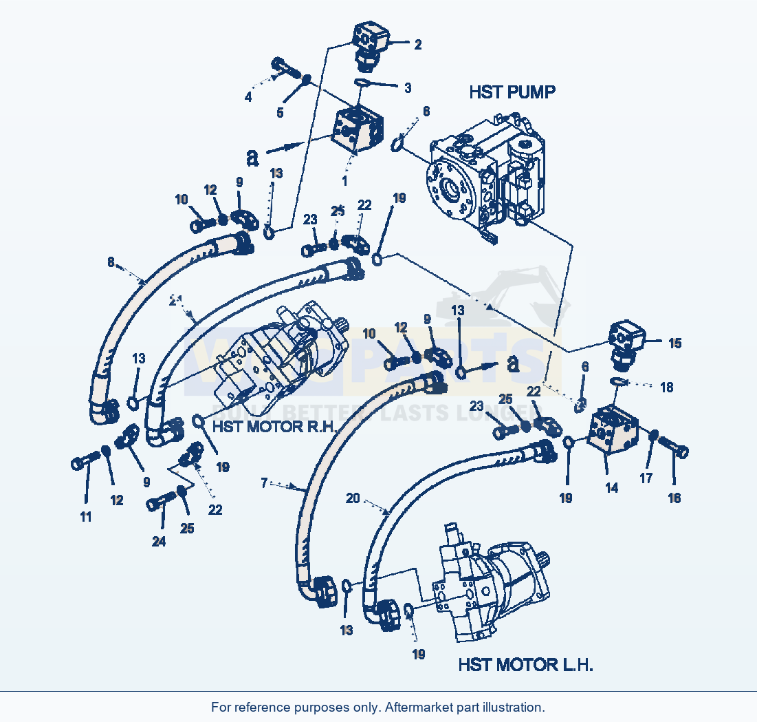 Komatsu WA320-5L Hst Oil Line Main Line For Auxiliary Steering parts diagram