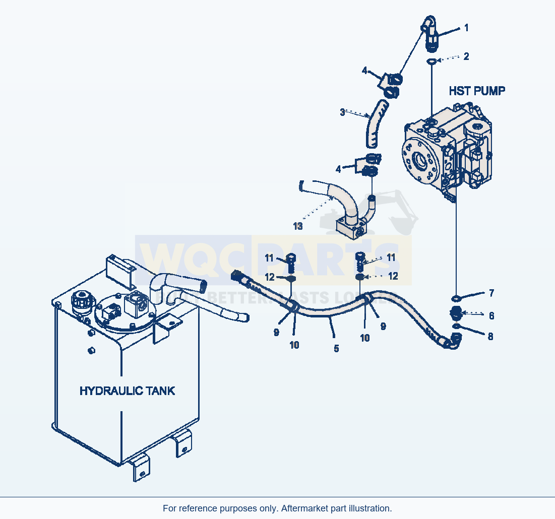 Komatsu WA320-5L Hst Oil Line Pump Drain Line parts diagram