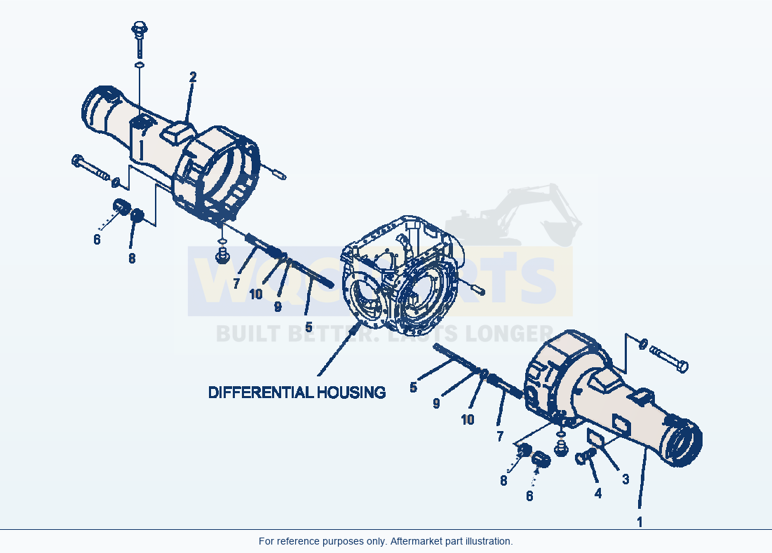 Komatsu WA320-5L Rear Axle Axle Housing parts diagram
