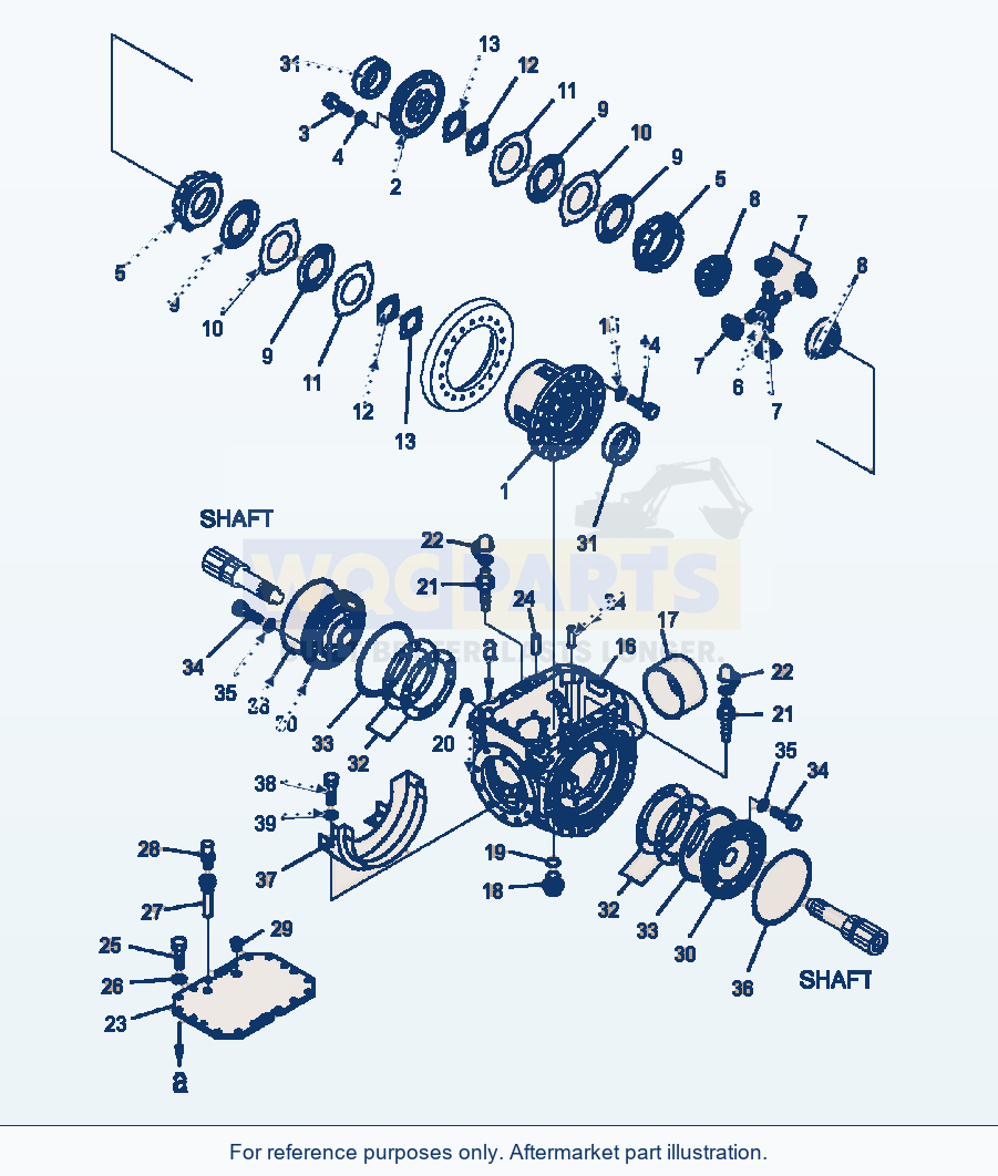 Komatsu WA320-5L Rear Axle Limited Slip Differential parts diagram