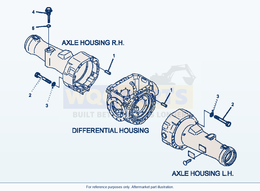 Komatsu WA320-5L Rear Axle Slack Adjuster Mounting parts diagram