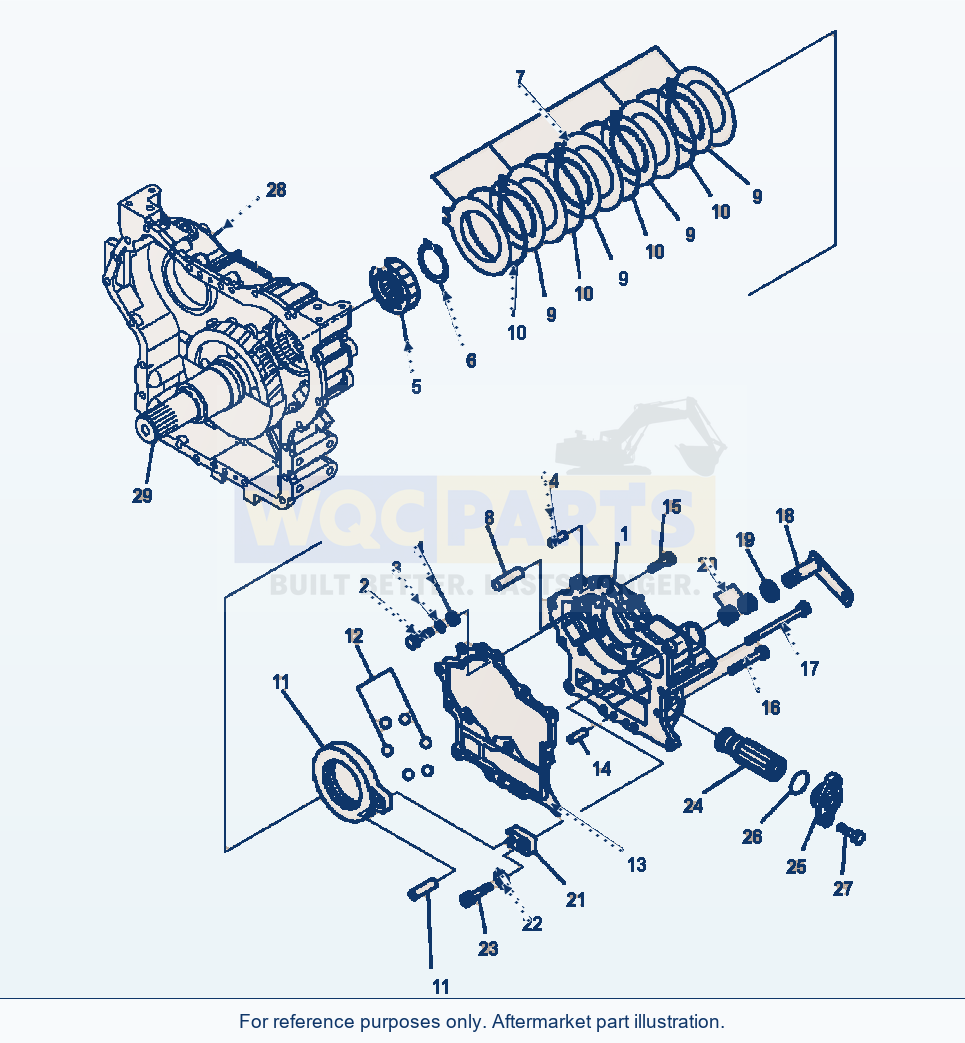 Komatsu WA320-5L Transfer Case Brake parts diagram