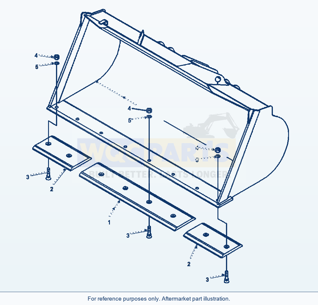 Komatsu WA320-5L Bolt-On Cutting Edge parts diagram