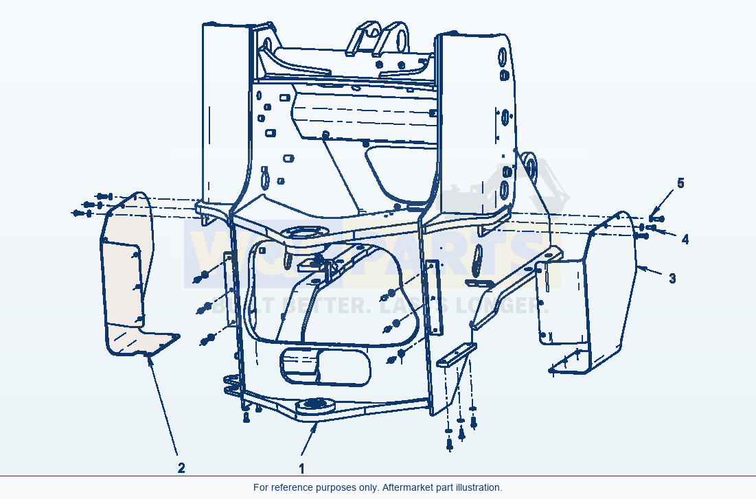 Komatsu WA320-5L Boom Cylinder And Hose Guard For Waste Handler parts diagram