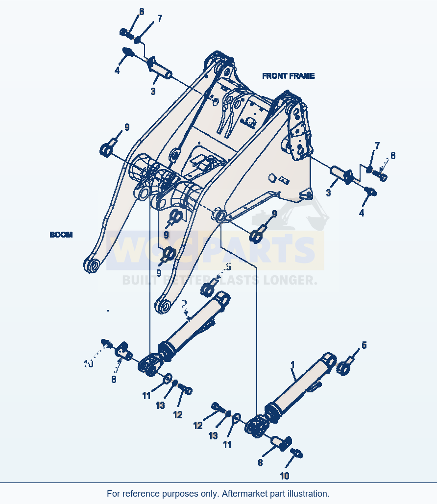 Komatsu WA320-5L Boom Cylinder Mounting parts diagram