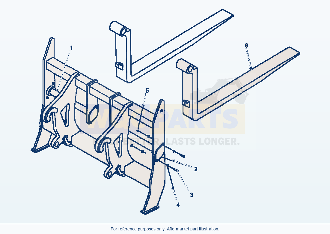 Komatsu WA320-5L Jrb Coupler Fork (With 60-Inch Tines) parts diagram