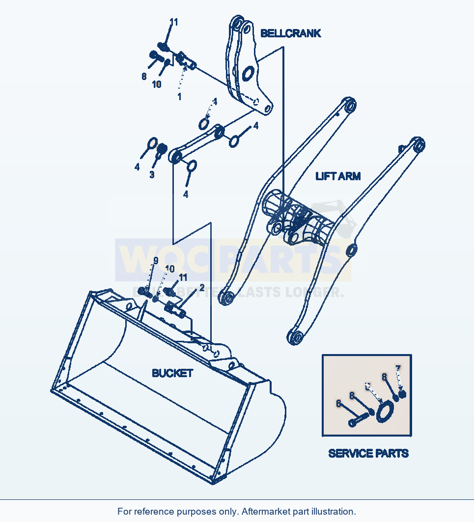 Komatsu WA320-5L Lift Arm And Bellcrank Mounting parts diagram