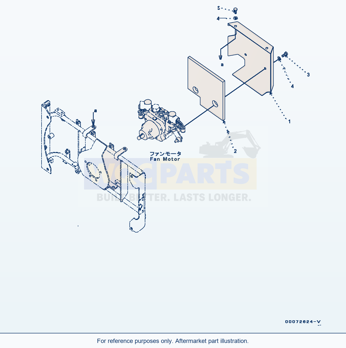 Komatsu WA320-6 Radiator, With Air Conditioner, Cover parts diagram
