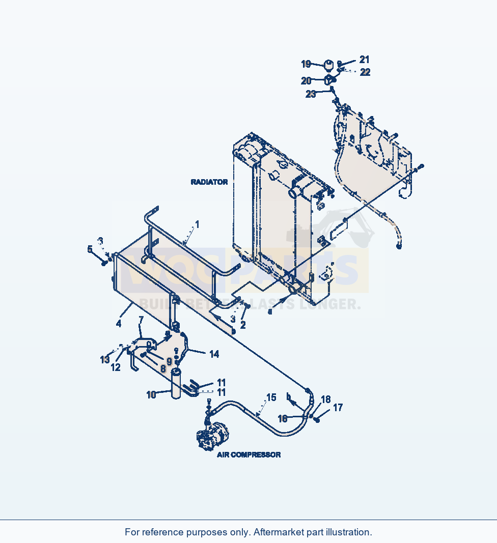 Komatsu WA320-6 Air Conditioner Condenser And Receiver Dryer parts diagram