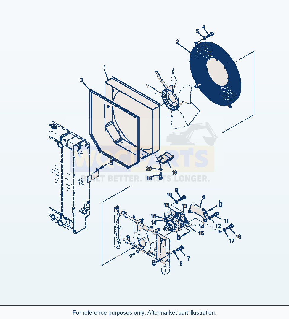 Komatsu WA320-6 Fan Guard Standard Radiator parts diagram