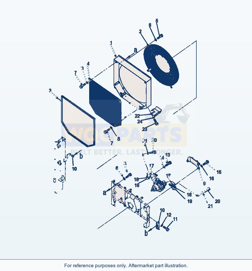 Komatsu WA320-6 Fan Guard Wide Core Radiator parts diagram