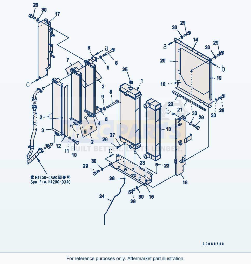 Komatsu WA320-6 Radiator(#70001-) Serial 70001-70290 (ECOT 3) parts diagram