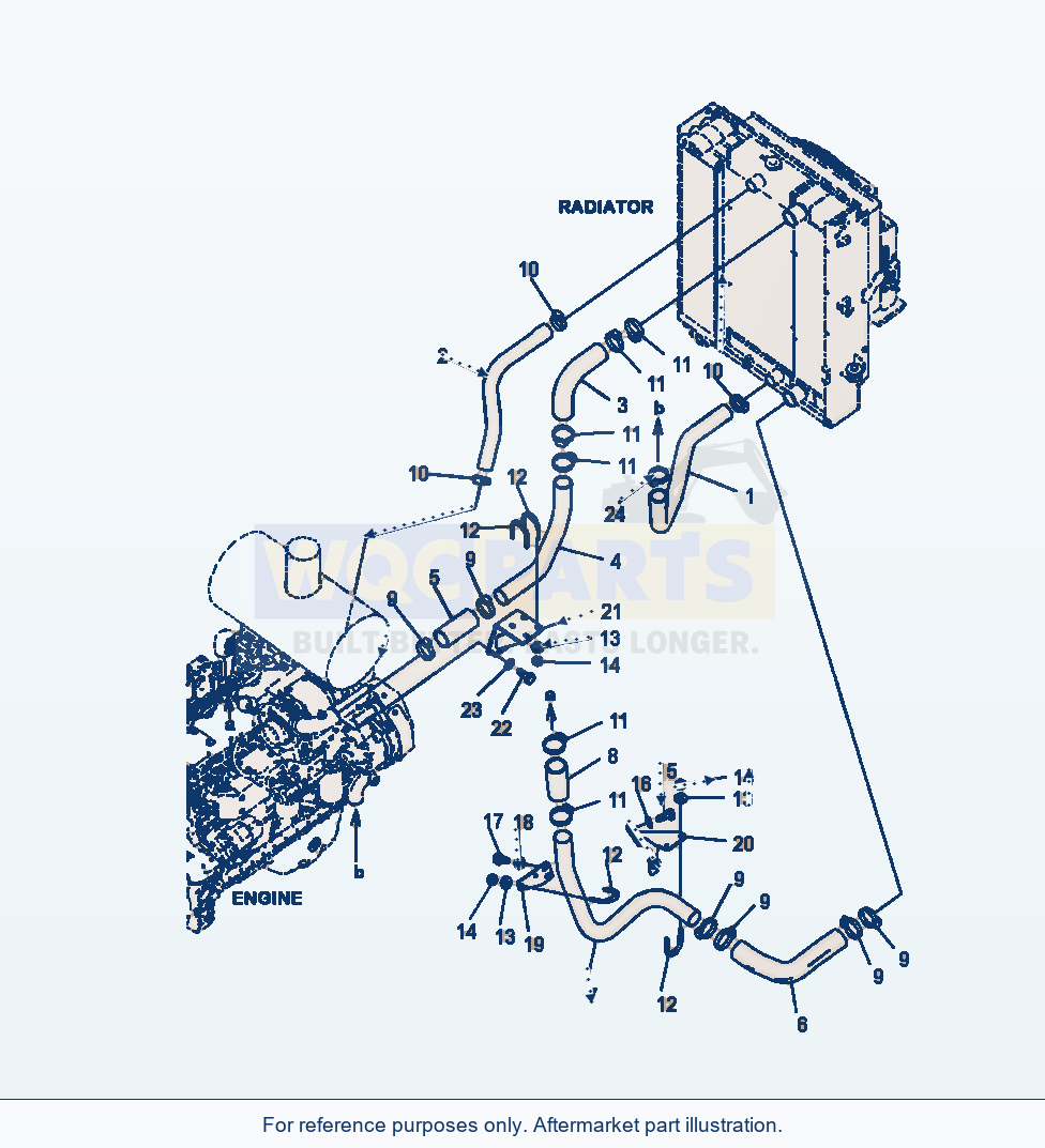 Komatsu WA320-6 Radiator Cooling Lines parts diagram