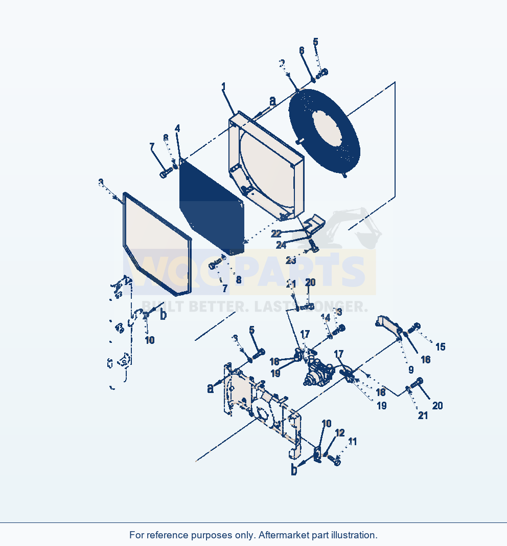 Komatsu WA320-6 Radiator Fan Guard (Latch Type) parts diagram
