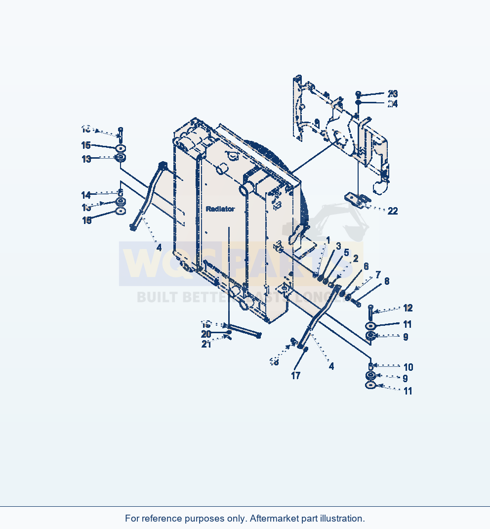 Komatsu WA320-6 Radiator Mounting Serial A34001-UP parts diagram