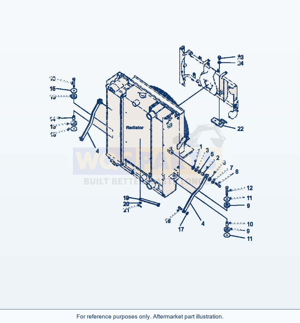 Komatsu WA320-6 Radiator Mounting Serial A35001-UP parts diagram