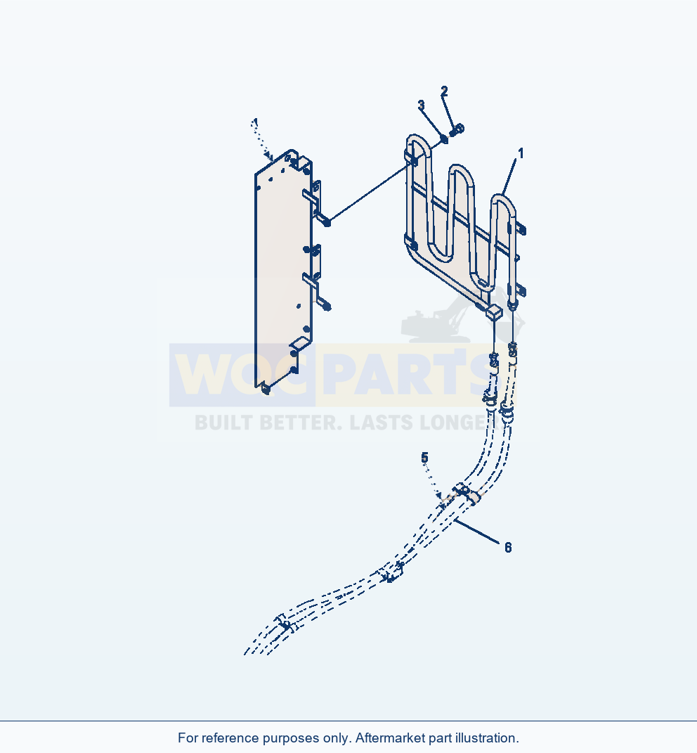 Komatsu WA320-6 Radiator Pipe Cooler parts diagram