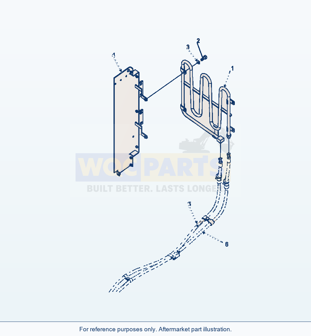 Komatsu WA320-6 Radiator Transfer Oil Cooler parts diagram