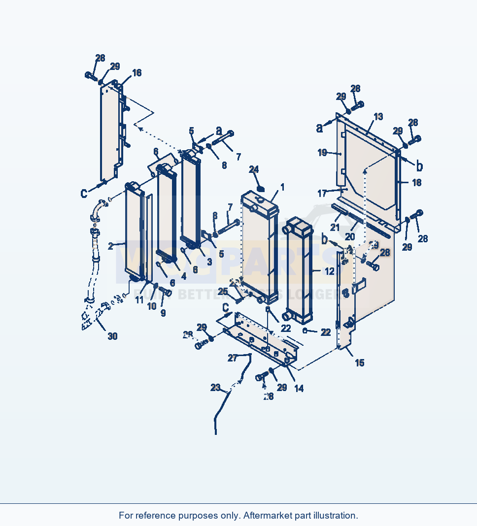 Komatsu WA320-6 Radiator parts diagram