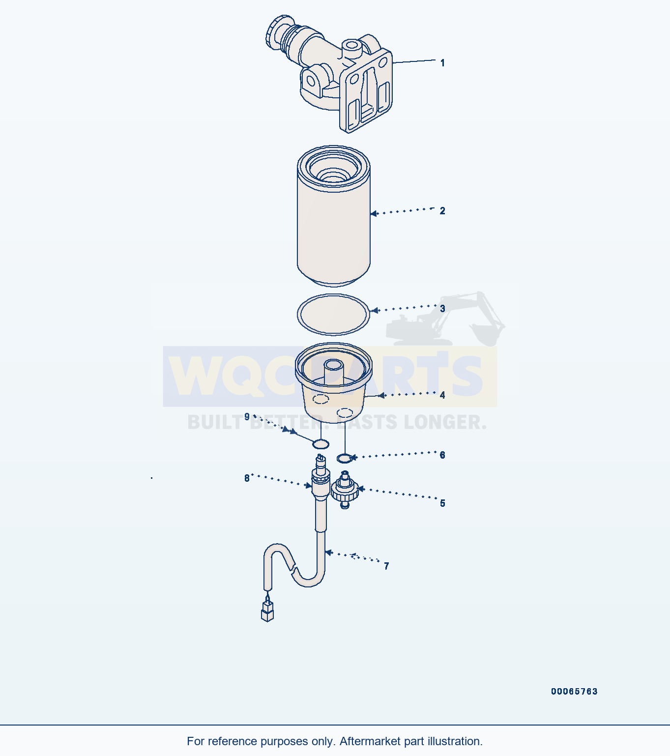 Komatsu WA320-6 Fuel Tank, Filter Assembly parts diagram