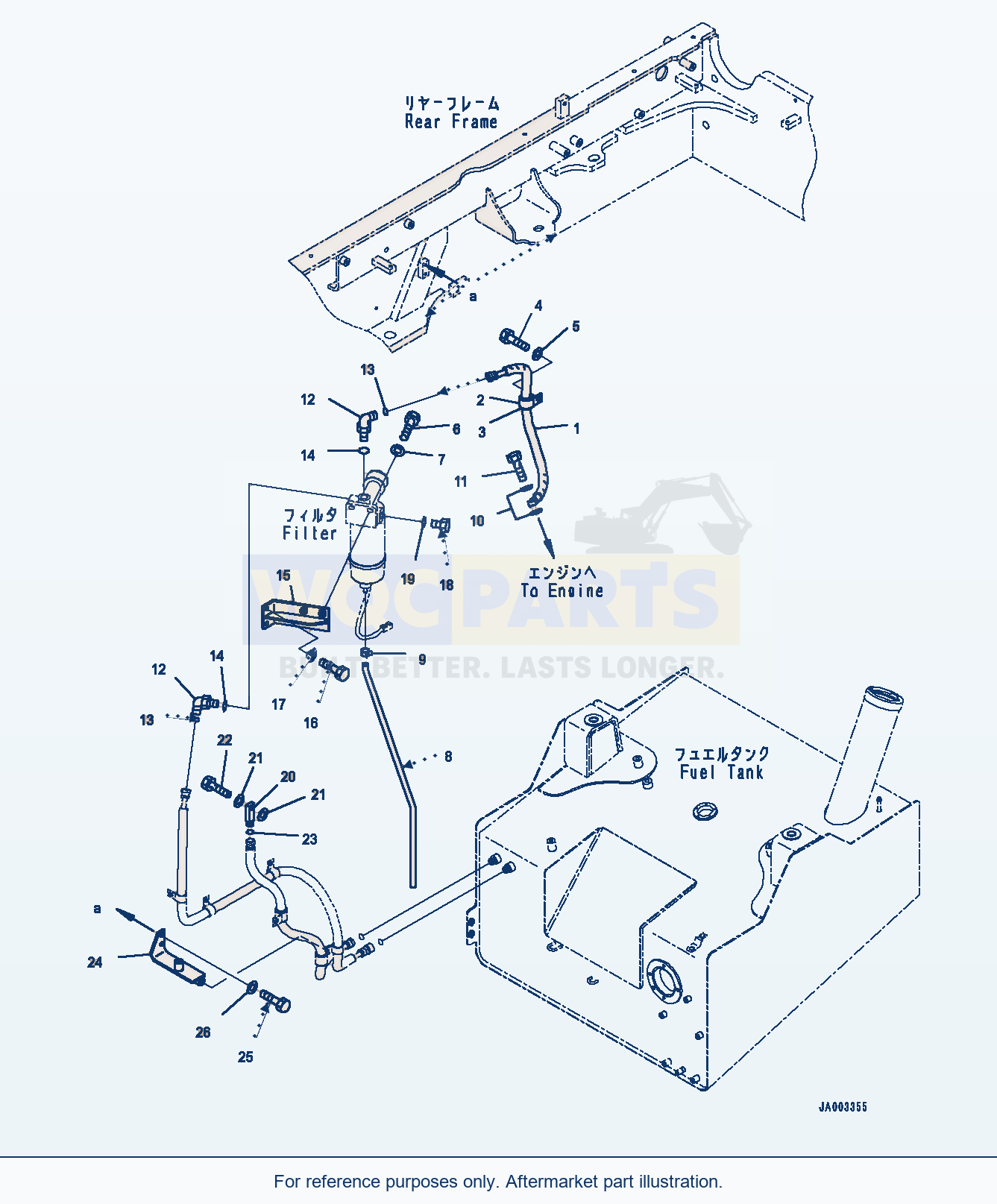 Komatsu WA320-6 Fuel Tank, Filter parts diagram