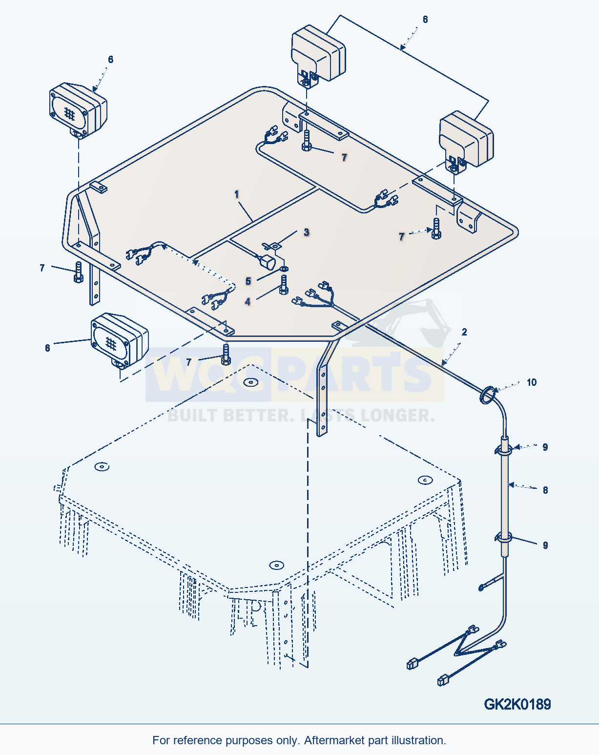 Komatsu WA320-6 Additional Work Lamp parts diagram