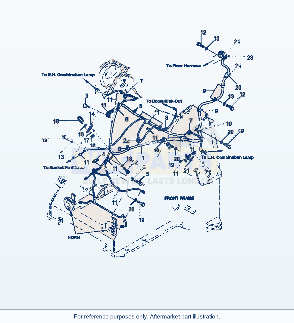 Komatsu WA320-6 Front Harness Boom Kick-Out parts diagram
