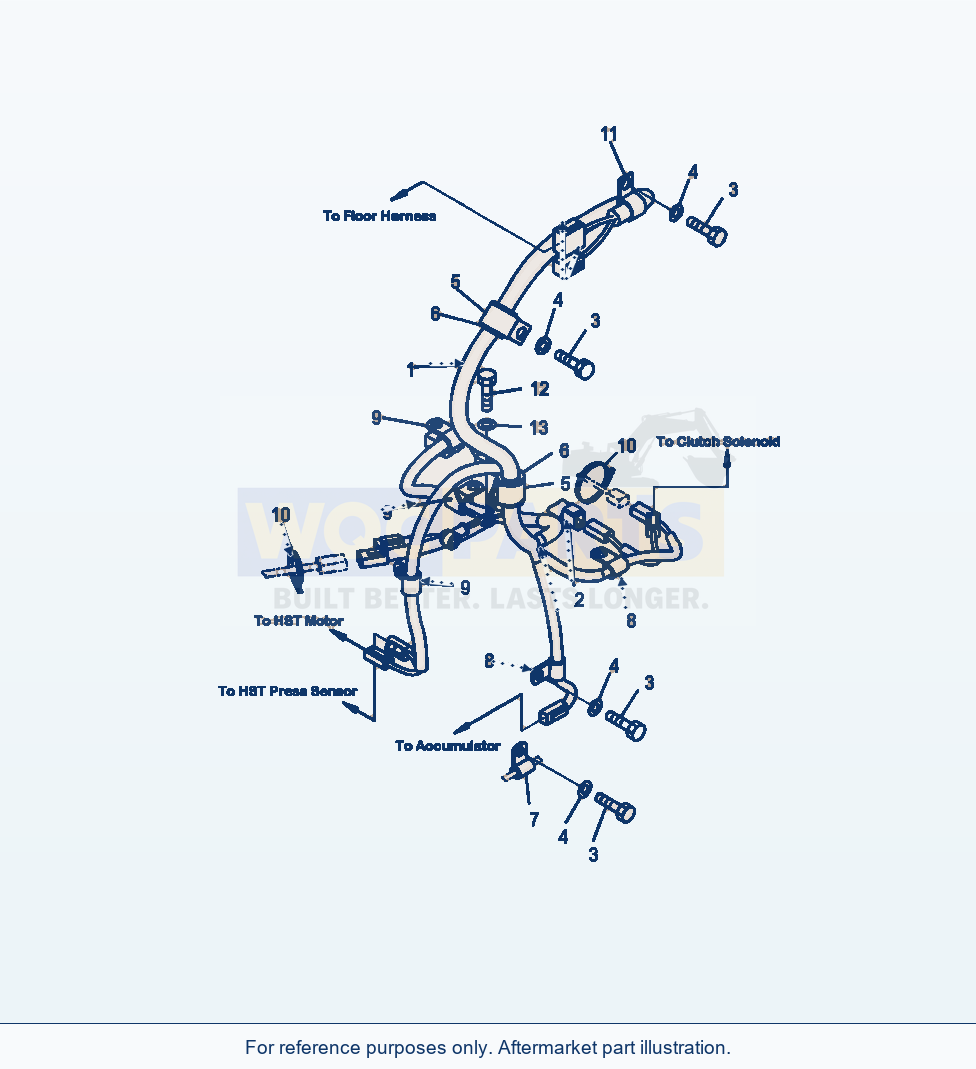 Komatsu WA320-6 Rear Harness Hst Harness parts diagram