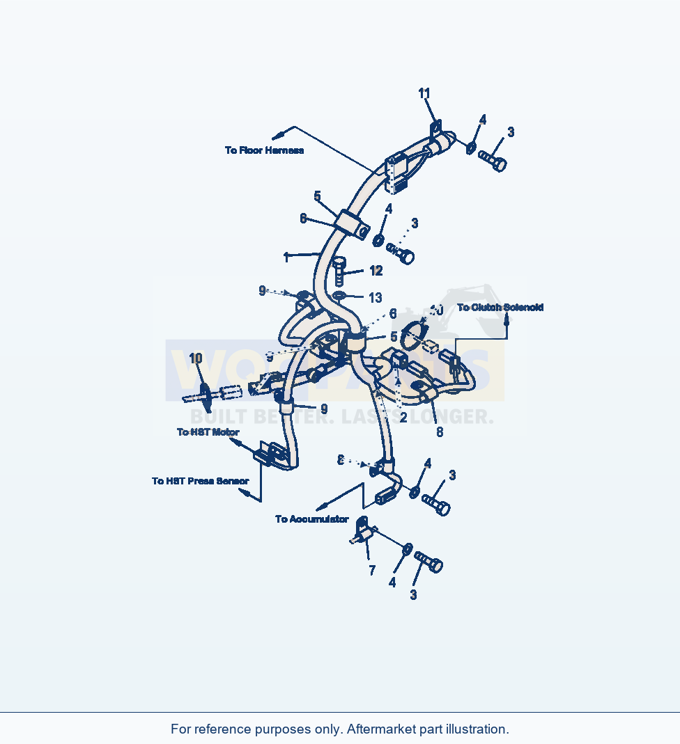 Komatsu WA320-6 Wiring Harness Hst Harness parts diagram