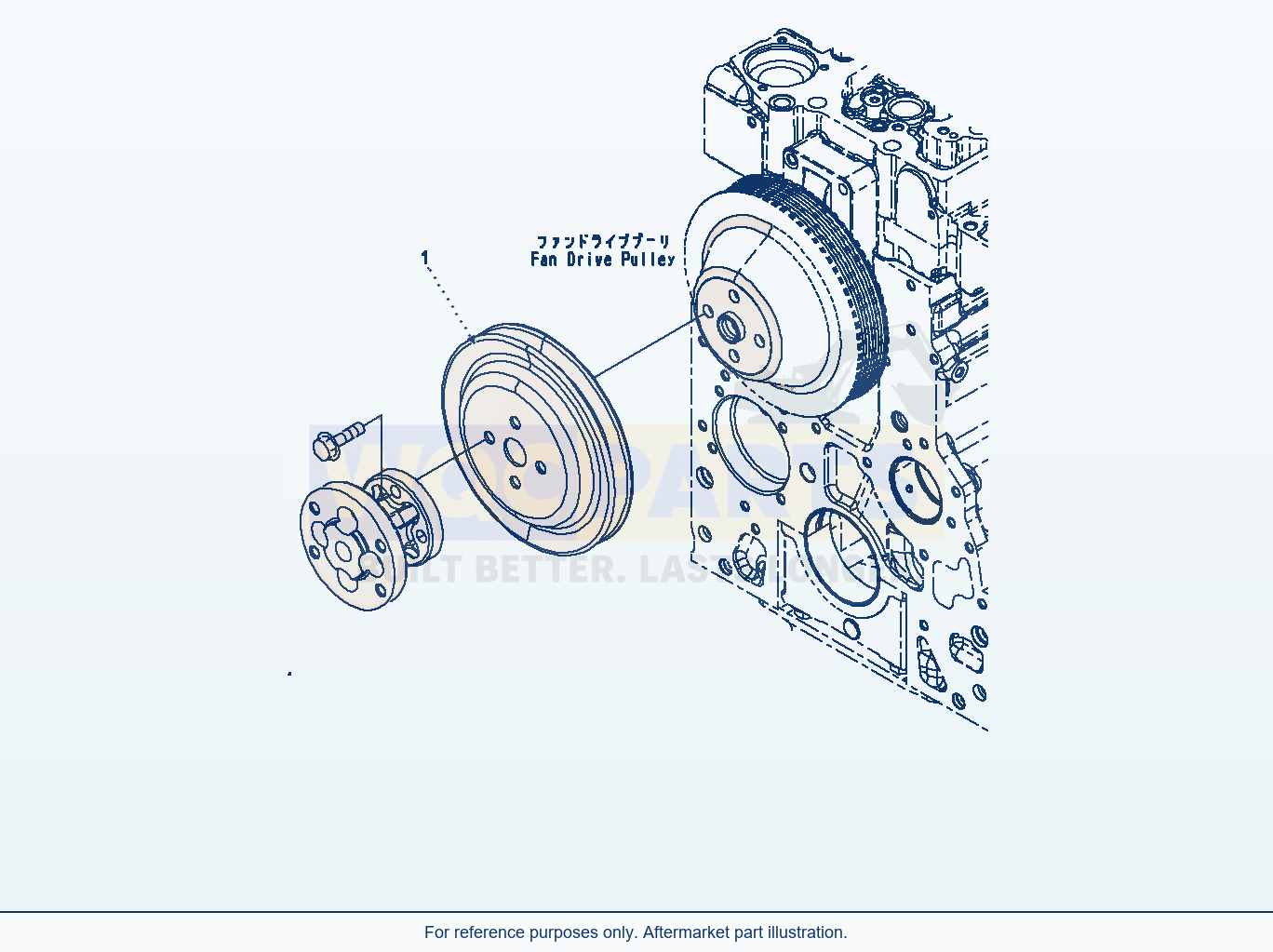 Komatsu WA320-6 Accessory Drive Pulley (Apa00-001001) parts diagram